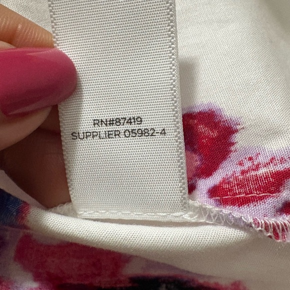 Beautiful White Vibrant Multicolor Floral Button-Up Dress with Pockets. Size 1X - Picture 13 of 15